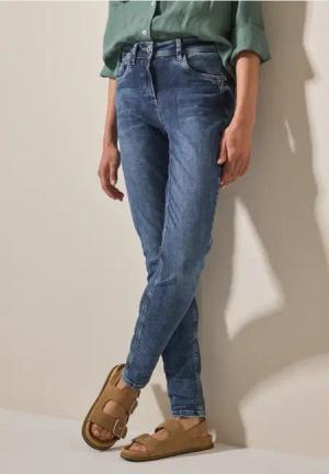 Cecil Damen Jeans im Slim Fit in Blau, Gr: 32