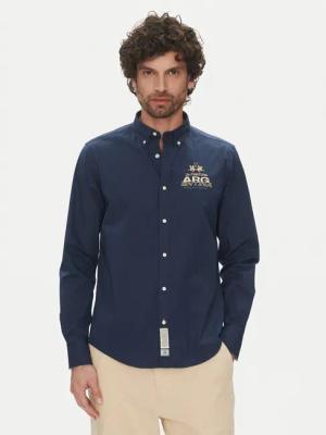 La Martina Hemd Alfred MAC601 PP483 Dunkelblau Regular Fit