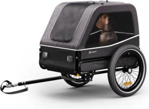 KLARFIT Fahrradkinderanhänger Goldie S Hunde-Fahrradanhänger, Fahrradanhänger Wetterfest Hund Faltbar Stahl 20-29