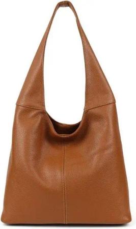 ITALYSHOP24 Shopper Made in Italy Damen echtes Leder Tasche Schultertasche Umhängetasche, Hobo Bag große Hauptfach Alltagstasche mit viel Stauraum leicht bequem