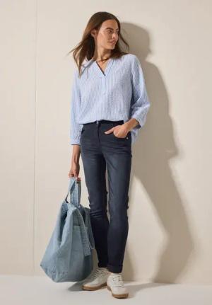 Cecil Damen Jeans im Slim Fit in Blau, Gr: 33