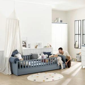 PAIDI Kinderbett "LITTLE FLO, vom Baby bis zum Teeni, in mehreren Farben und Breiten", (Breite/Länge: 90x200cm + 120X200cm +140x200cm), umbaubar zum Kinder- oder Jugendbett, Bodenbett auch als Sofa nutzbar