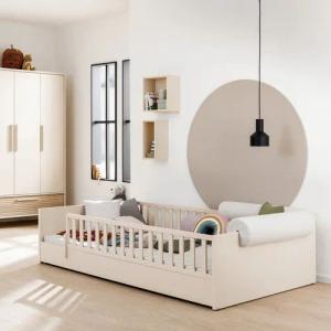 PAIDI Kinderbett "LITTLE FLO, vom Baby bis zum Teeni, in mehreren Farben und Breiten", (Breite/Länge: 90x200cm + 120X200cm +140x200cm), umbaubar zum Kinder- oder Jugendbett, Bodenbett auch als Sofa nutzbar