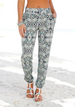 LASCANA Strandhose, mit Ethnoprint und Taschen, Sommerhose, Jerseyhose
