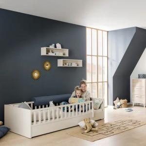 PAIDI Kinderbett "LITTLE FLO, vom Baby bis zum Teeni, in mehreren Farben und Breiten", (Breite/Länge: 90x200cm + 120X200cm +140x200cm), umbaubar zum Kinder- oder Jugendbett, Bodenbett auch als Sofa nutzbar