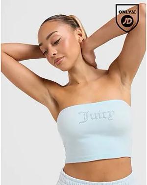JUICY COUTURE Diamante Logo Bandeau Top - Damen, Blue
