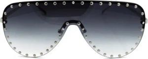 LUXXADA Sonnenbrille (XL Damen Pilotenbrille mit Brillenbeutel) Hochwertige Edelstahl Fliegerbrille mit Nieten Verziert XL Groß