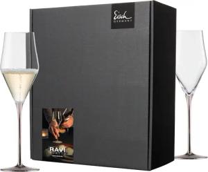Eisch Germany Champagnerglas "RAVI PLATIN", (Set, 2 tlg., 2 Champagnergläser im Geschenkkarton), in Handarbeit veredelt mit echtem Platin, 260ml, 2tlg, Made in Germany