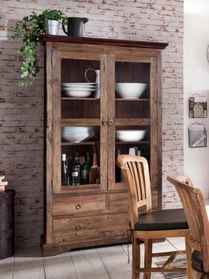 SIT Vitrine "Seadrift", aus recyceltem Altholz Teak, Shabby Chic, Vintage