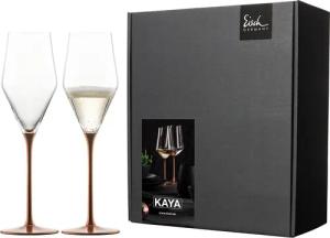 Eisch Germany Champagnerglas "KAYA, Made in Germany, 260 ml", (Set, 2 tlg., 2 Champagnergläser im Geschenkkarton), in Handarbeit mit fein schimmernden Kupfer-Glasur veredelt, 2-teilig