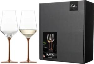 Eisch Germany Weißweinglas "KAYA, Made in Germany, 380 ml", (Set, 2 tlg., 2 Weißweingläser im Geschenkkarton), in Handarbeit mit fein schimmernden Kupfer-Glasur veredelt, 2tlg.
