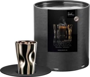 Eisch Germany Espressoglas "UNIK", (Set, 2 tlg., Espressoglas mit Untertasse in Geschenkröhre), Espressoglas mit Untertasse, 100 ml, veredelt mit echtem Platin