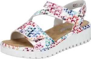 Rieker Plateausandale, Sommerschuh, Sandalette, Keilabsatz, mit Klettriemchen