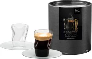 Eisch Germany Espressoglas "UNIK", (Set, 4 tlg., 2 Espressogläser mit Untertassen in Geschenkröhre), Espressoglas mit Untertasse, 2-teilig, 100 ml