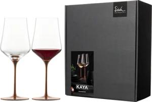 Eisch Germany Rotweinglas "KAYA, Made in Germany, 490 ml", (Set, 2 tlg., 2 Rotweingläser im Geschenkkarton), in Handarbeit mit fein schimmernden Kupfer-Glasur veredelt, 2tlg.