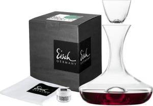 Eisch Germany Dekanter "30171999", (Set, 4 tlg., Dekantierkaraffe mit Dekanter-Top, Reinigungsperlen und Poliertuch), NO DROP EFFEKT für sauberes, tropffreies Ausgießen, 750 ml