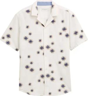 TOM TAILOR Herren Regular Fit Kurzarmhemd im Hawaii-Look, weiß, Gemustert, Gr. XXXL