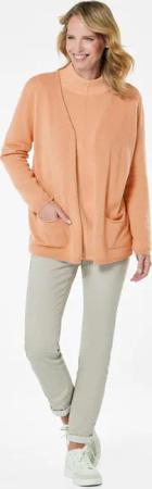Kaschmir-Longstrickjacke - pfirsich - Gr. 20 von Goldner Fashion