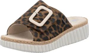 Rieker Pantolette, Sommerschuh, Strandschuh, Urlaubschuh, Hausschuh mit Klettverschluss