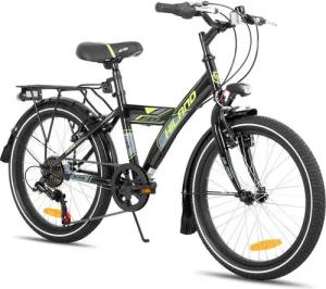 HILAND Kinderfahrrad Sentry+ 20 24 Zoll Mountainbike, MTB für Kinder Jungen Mädchen, mit 6 Gang Schaltung, Gepäckträger, Kotflügel, Fahrradklingel,V Bremse
