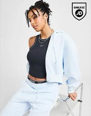 Nike Phoenix Crop Full Zip Hoodie - Damen, Blue Tint