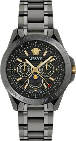 Versace Multifunktionsuhr V-GALAXY MOONPHASE VE0K00525, Quarzuhr,Armbanduhr,Herrenuhr,Swiss Made,Edelstahlarmband,Mondphase
