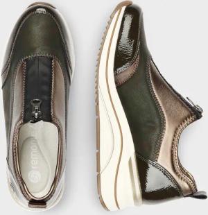 Sneaker mit Metallic-Details - dunkelgrün / braun / metallic - Gr. 36 von Goldner Fashion