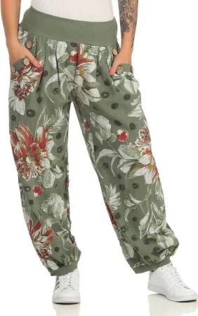 CLEO STYLE Stoffhose Damen Sommerhose 400 Oliv