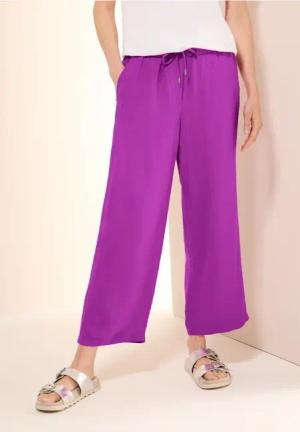 Cecil Damen Wide Leg Hose aus Leinenmix in Pink, Gr: XS