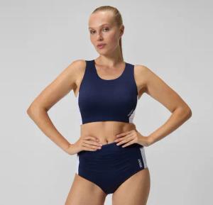 Jetstream Crop-Top in Colourblock-Optik Marineblau/Weiß für Damen