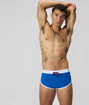 Jetstream Logo-Badehose 9 cm Blau/Weiß für Herren