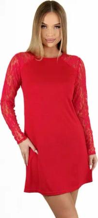 Mississhop Langarmshirt Stilvolles Damen-Longshirt Tunika mit Spitzenärmeln 2001
