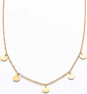 Kim Johanson Kette mit Anhänger Coins (1-tlg), mit 5 Edelstahl-Plättchen, verstellbar & modern