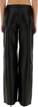 Michael Kors - Wide-Leg Black Lamb Leather Pants - Größe 4 - schwarz