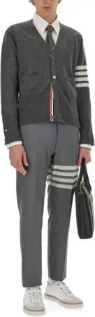 Thom Browne - V-Neck Cardigan - Größe 5 - grau