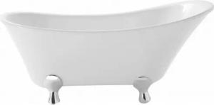 Casa Padrino Badewanne Art Deco Badewanne freistehend Weiß Modell He-Gra 1550mm - Freistehende Retro Antik Badewanne Barock Jugendstil