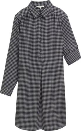 TOM TAILOR Damen Flanellkleid mit Karomuster, blau, Kariert, Gr. 36