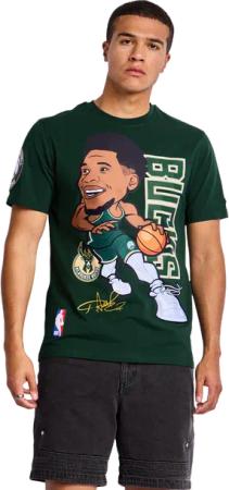 Pro Standard Giannis Herren T-Shirts - Grün - Größe L - Baumwoll-Jersey