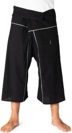 PANASIAM Wellnesshose Thai Fischerhose stripe design 3/4 lang bequeme Unisex Wickelhose aus Baumwolle Freizeithose Relaxhose Chillhose loose fit