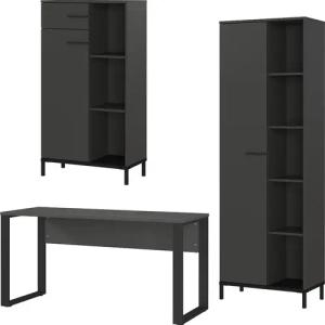 GERMANIA Büromöbel-Set "GW-Rovigo", (3 tlg.), Schreibtisch mit Knieblende, Made in Germany