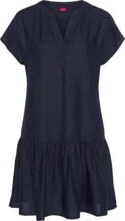 s.Oliver Blusenkleid, mit Volant am Rock, Tunikakleid, Sommerkleid, Basic