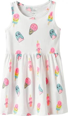 NAME IT Kleid für den Alltag Vineo 13230153 Weiß Regular Fit