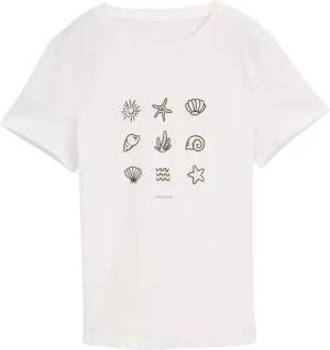 TOM TAILOR Damen T-Shirt mit Print, weiß, Uni, Gr. M