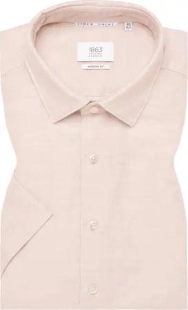 MODERN FIT Linen Shirt in beige unifarben