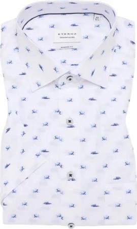 MODERN FIT Hemd in blau gemustert