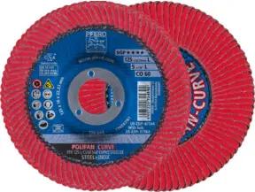 PFERD POLIFAN CURVE Fächerscheibe PFR 125x22,23 mm Breite L Z40 SGP STEELOX für Stahl/Edelstahl