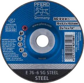 PFERD Schruppscheibe E 76x6,3x10mm Leistungslinie SG STEEL für Stahl