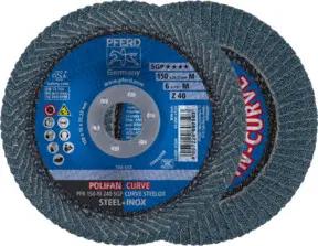 PFERD POLIFAN CURVE Fächerscheibe PFR 150x22,23 mm Breite M Z40 SGP STEELOX für Stahl/Edelstahl