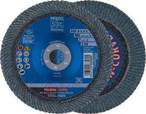 PFERD POLIFAN CURVE Fächerscheibe PFR 180x22,23 mm Breite L Z40 SGP STEELOX für Stahl/Edelstahl