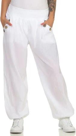 CLEO STYLE Pumphose Damen Sommerhose 401 Weiß
